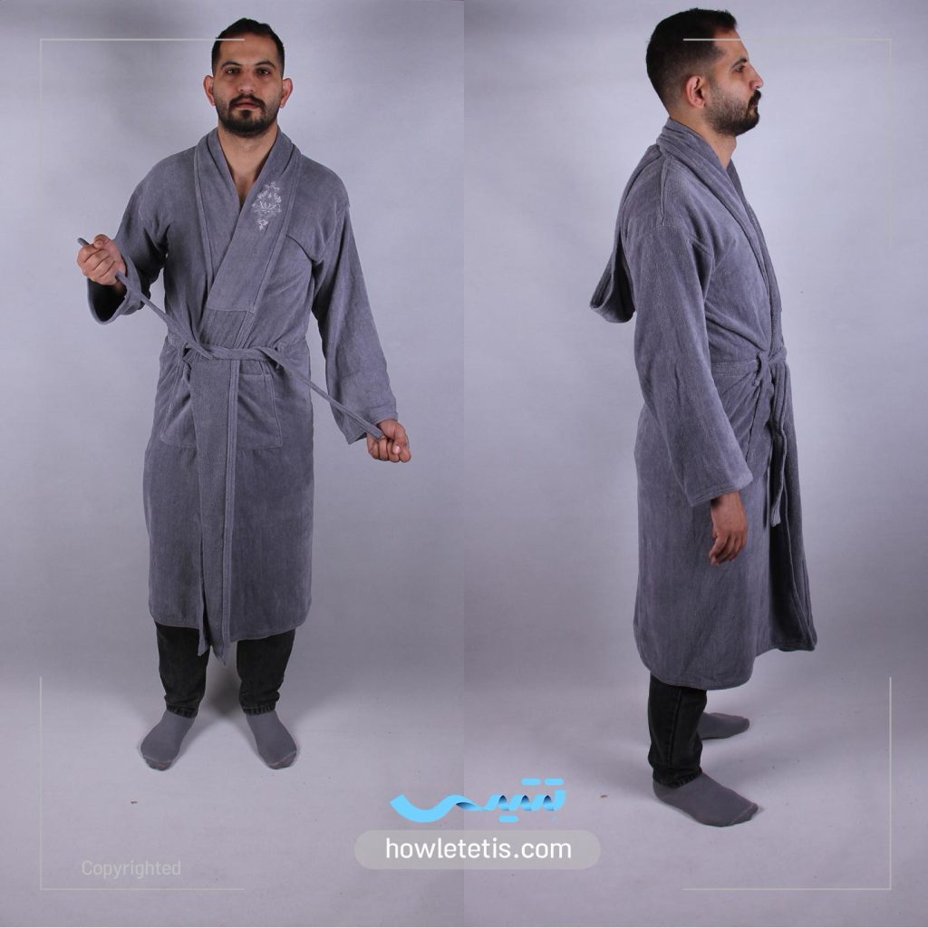 حوله تن پوش كلاه دار اقتصادی با گلدوزی برند ياتاش | مدل 1031